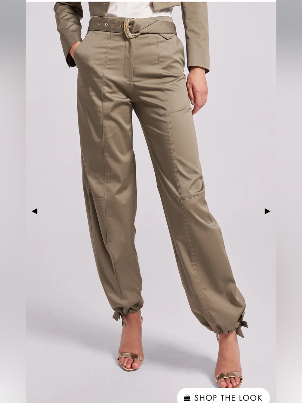 Generation Love Olive High-Rise Drawstring Ankle Track Joggers
